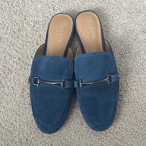 Franco Sarto Women’s Blue Suede Slides- Size 8